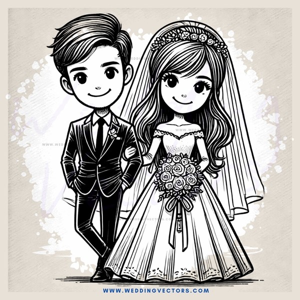 a couple's wedding portrait in black and white