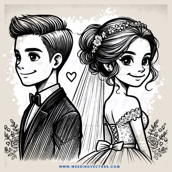 a couple's black and white portrait
