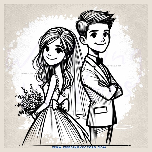 the newlyweds have arms crossed