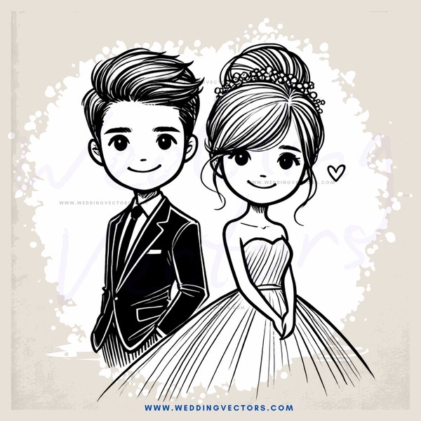 a boy and girl standing together with dresses on