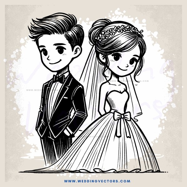 the bride and groom's picture