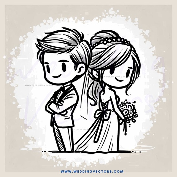 a bride and groom in wedding formals