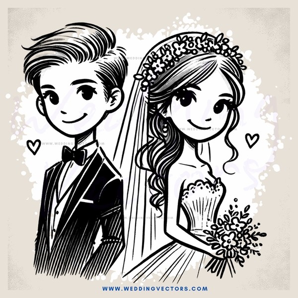wedding gift box set illustration