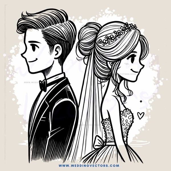 wedding illustrated cartoon