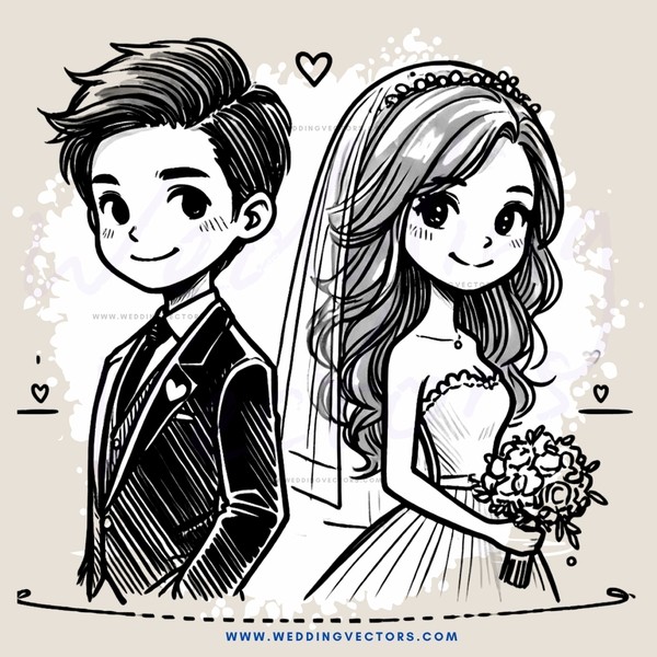 a bride and groom on their wedding day