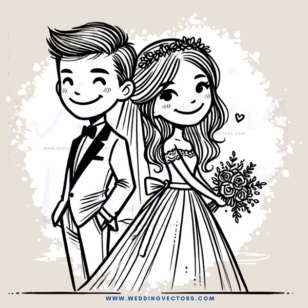 groom and bride smile at each other