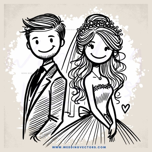 a happy bride and groom