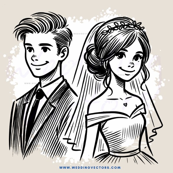 a couple in wedding attire