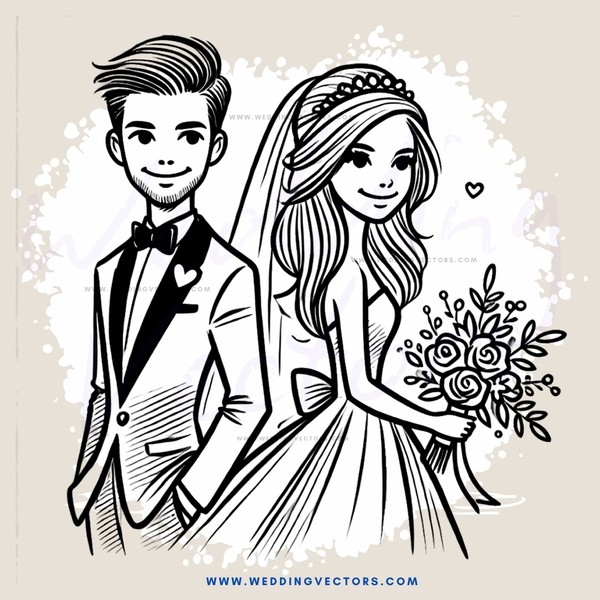 a bride and groom share their happiness
