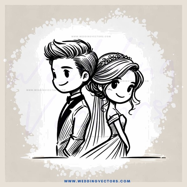 a couple in black and white wedding portrait