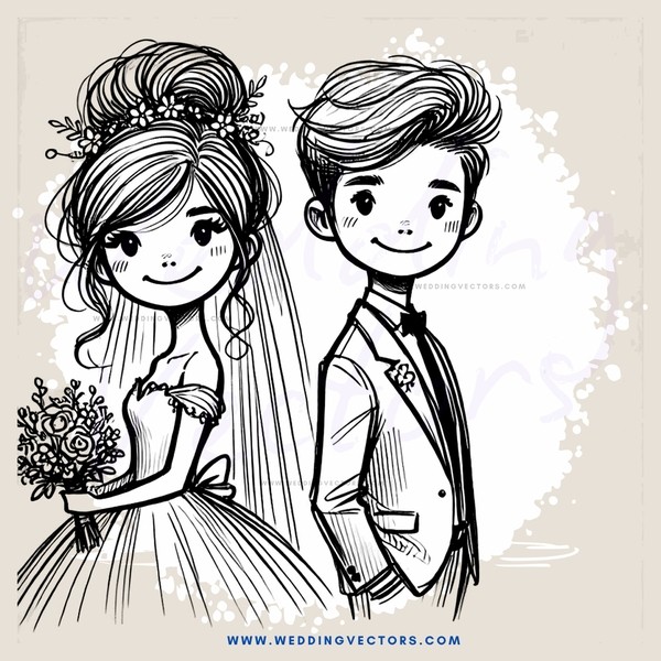wedding comics (clip art)