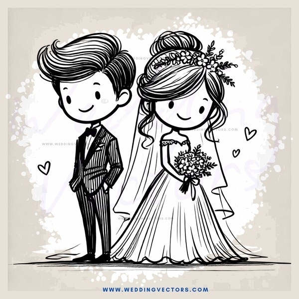a man and woman on their wedding day