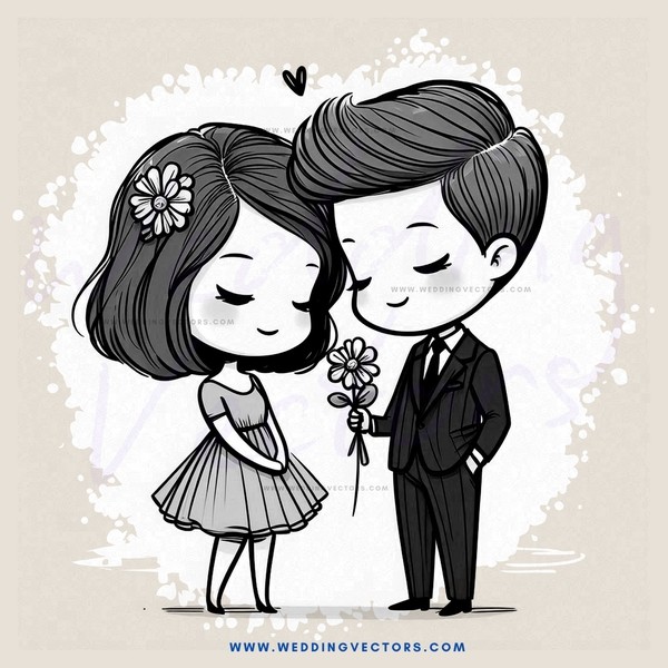a couple holding flowers