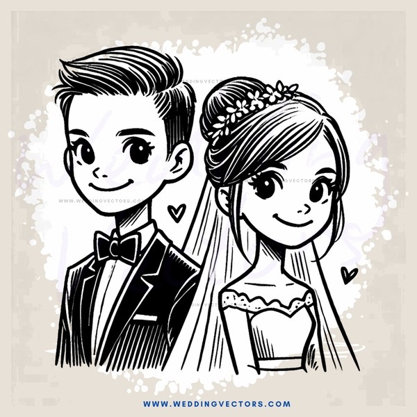 a bride and groom's smile