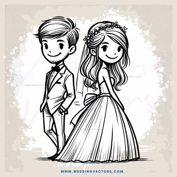 a couple in white wedding attire