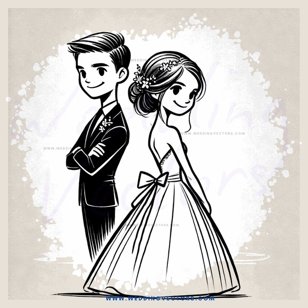 a couple in black and white