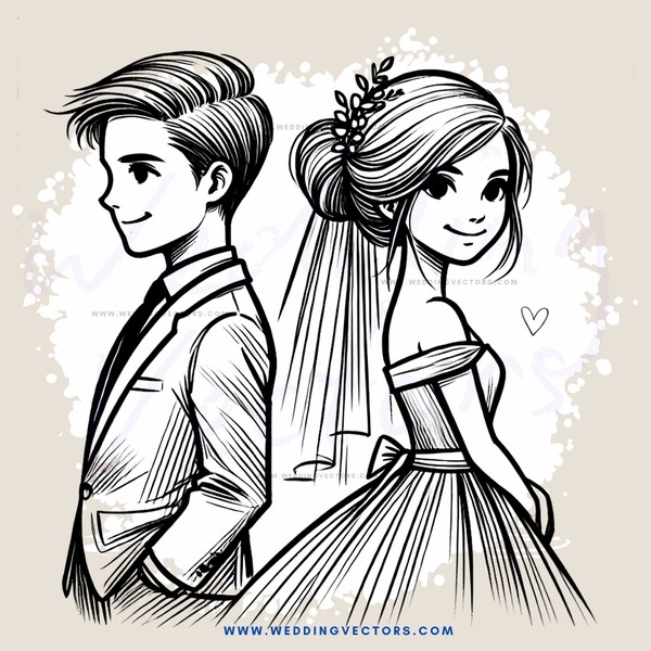a couple on their wedding day