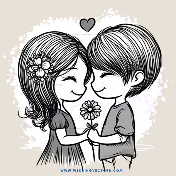 two girls holding flowers