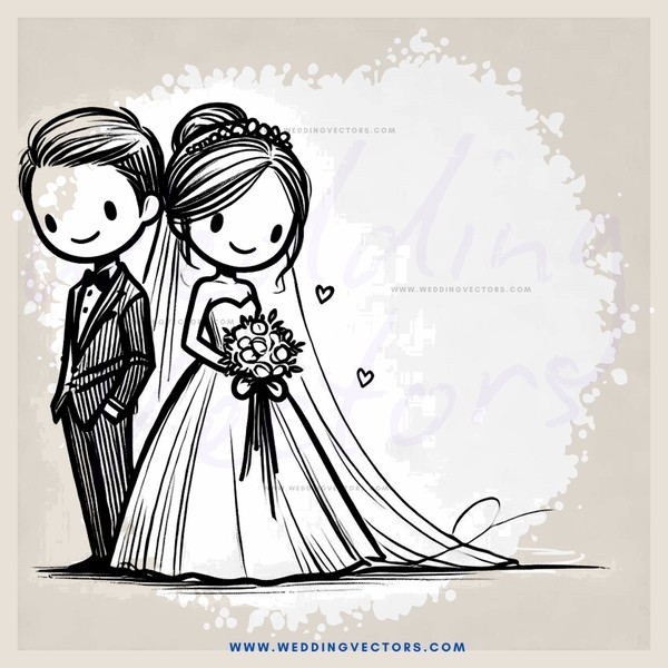 wedding couple with heart shaped confetti around them