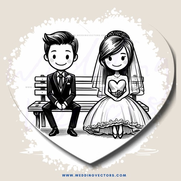 a happy couple sitting on a bench