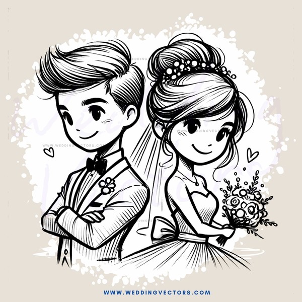 lovebirds on their wedding day