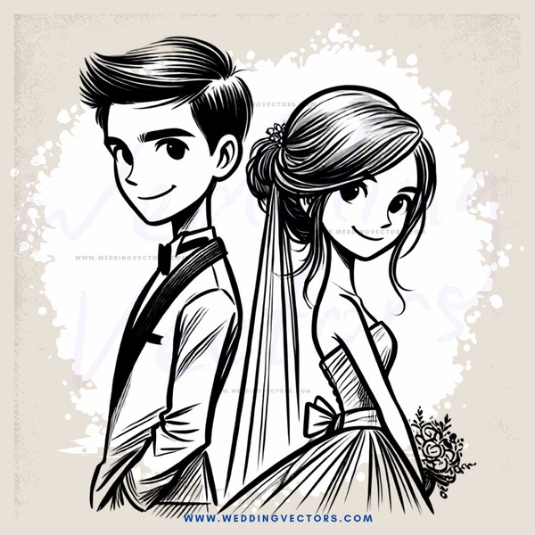 a wedding couple posing for picture