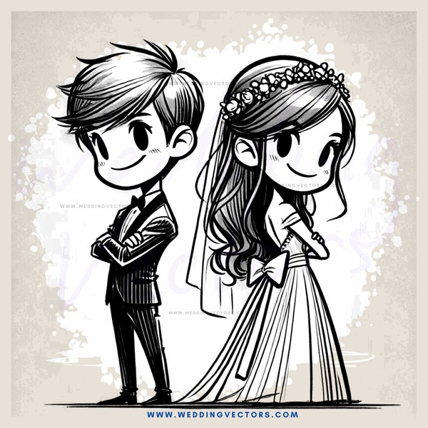 the bride and groom smile