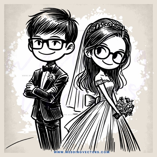 couple smiling with wedding ring and bouquet