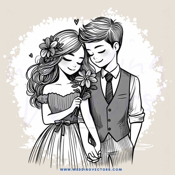 a boy and girl hold hands and look into each others eyes