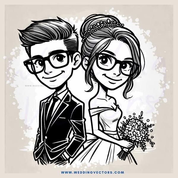 smiley couple on their wedding day