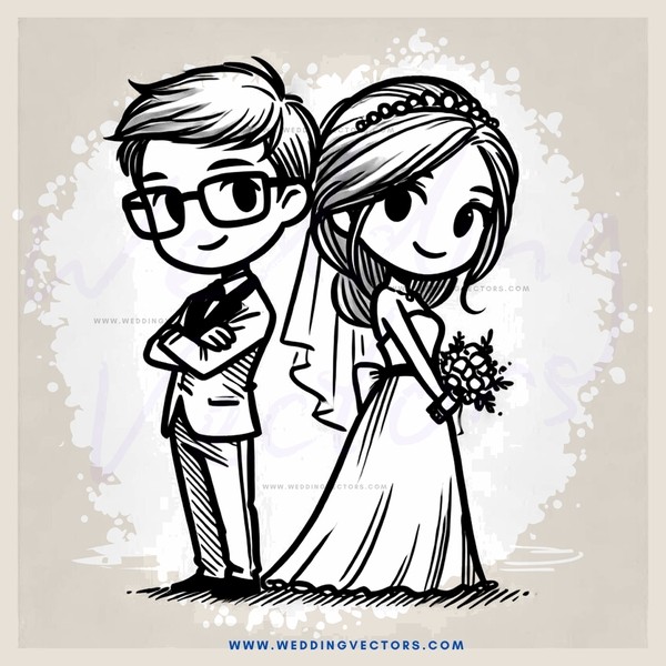 a bride and groom portrait