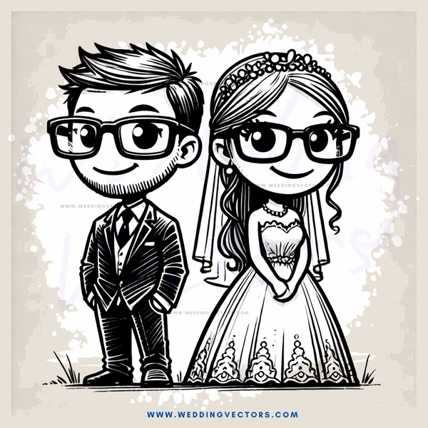 a bride and groom smile