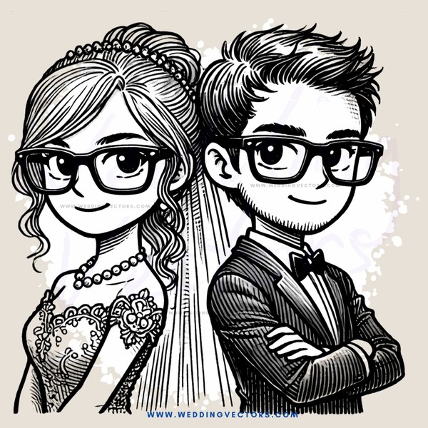 a man and woman wearing glasses and dressing formally