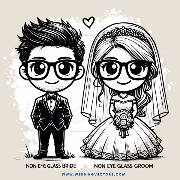 non eye glass bride and groom