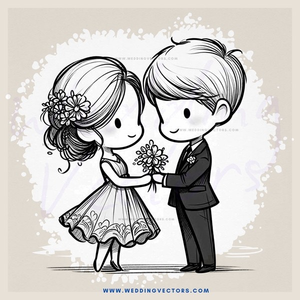wedding clip art image (male & female)