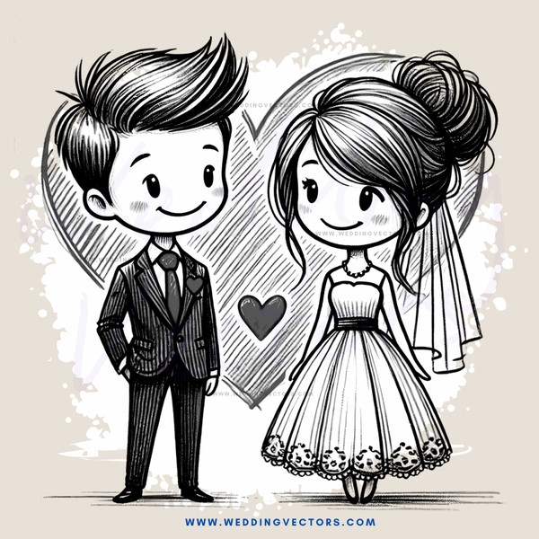 a man and woman smiling with hearts around them