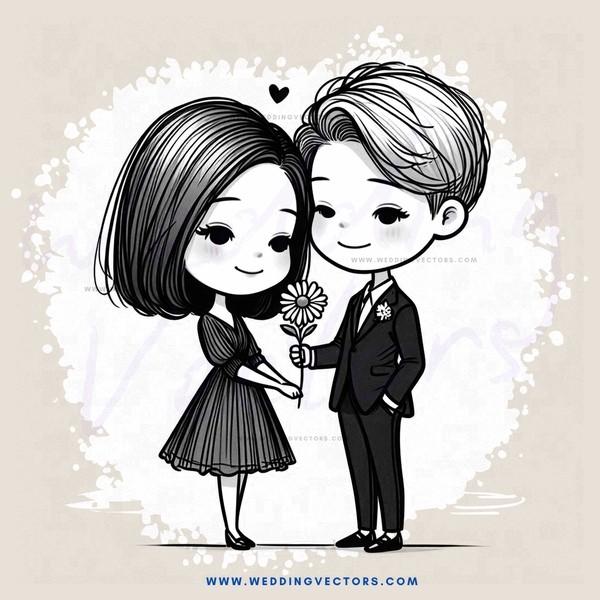 two people together in black and white