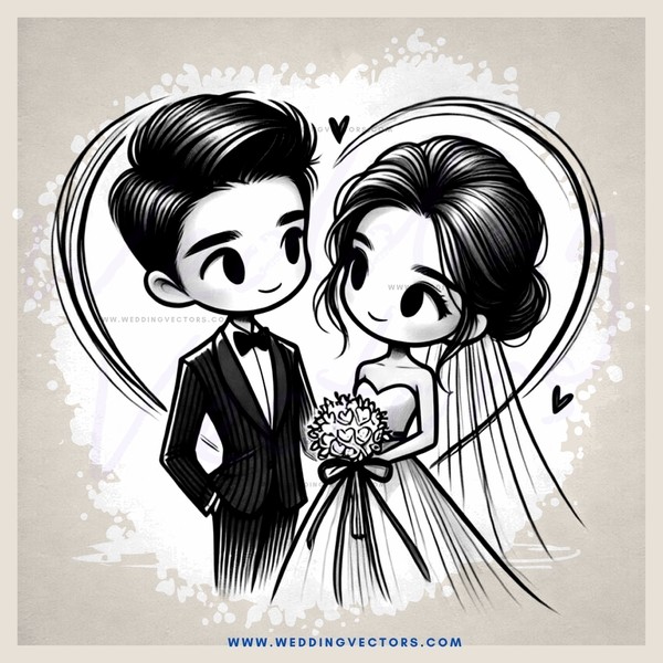 a man and woman on their wedding day