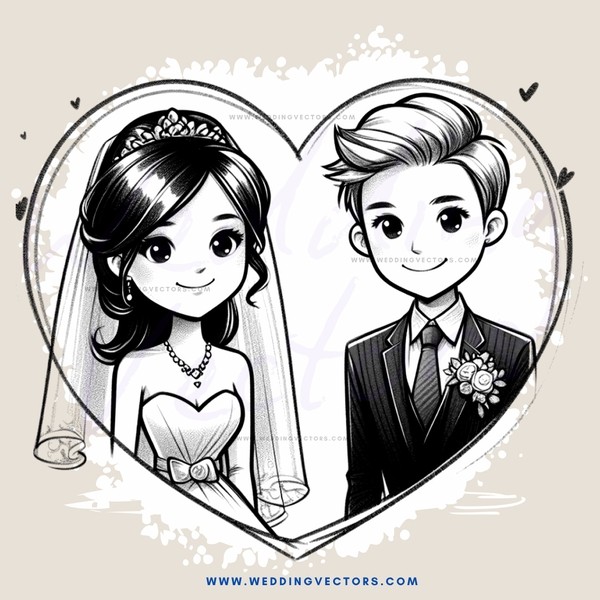 couple in wedding dress and suit