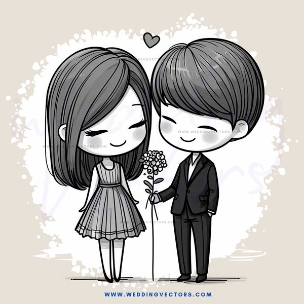 two people holding flowers and smiling