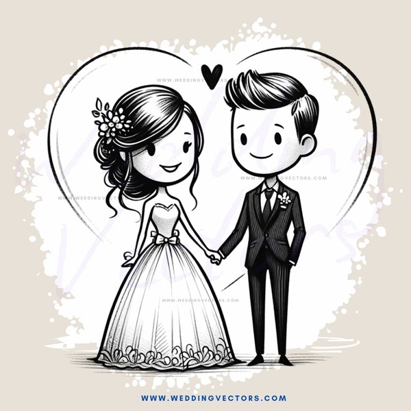 bride and groom holding hands