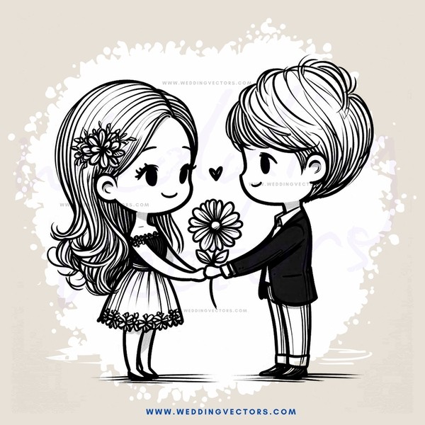 two boys holding flowers and smiling