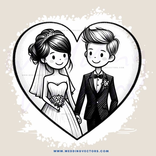 a wedding ring comparison in black and white drawing
