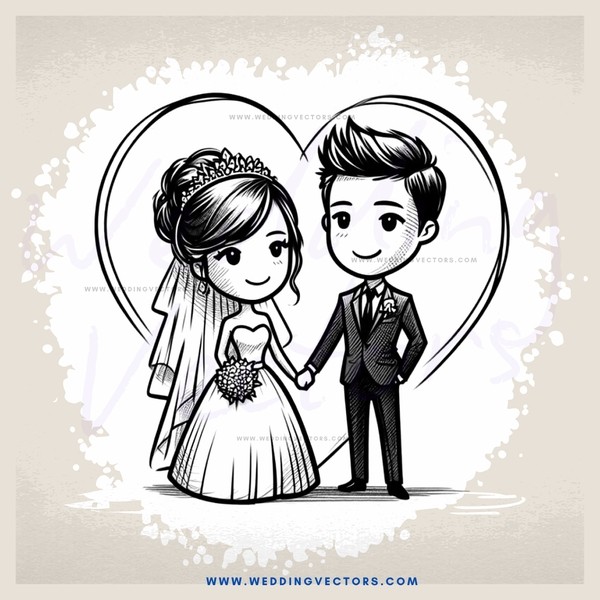 wedding animation on a paper