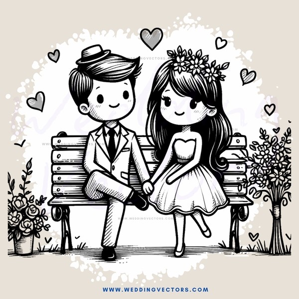 a romantic scene in black and white
