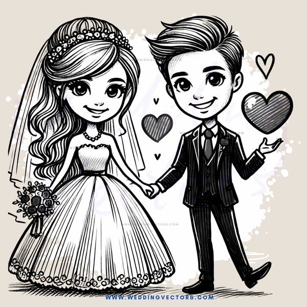 a bride and groom holding hands