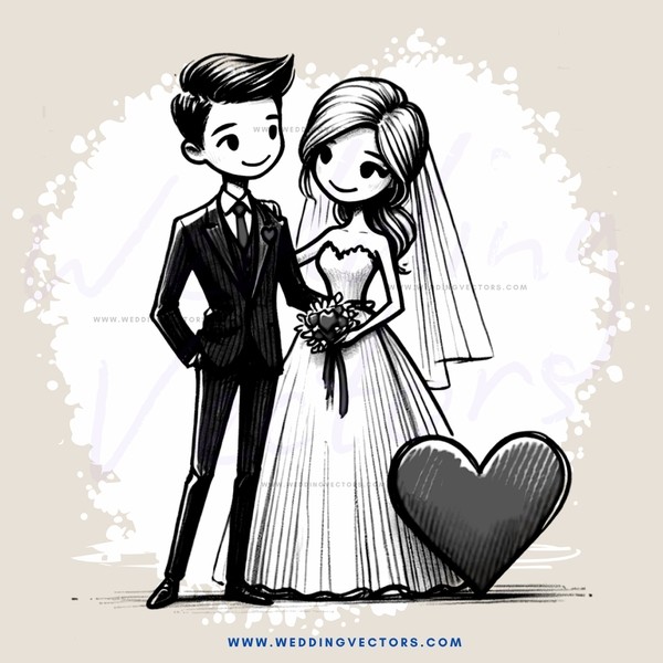 a boy and girl standing with hearts