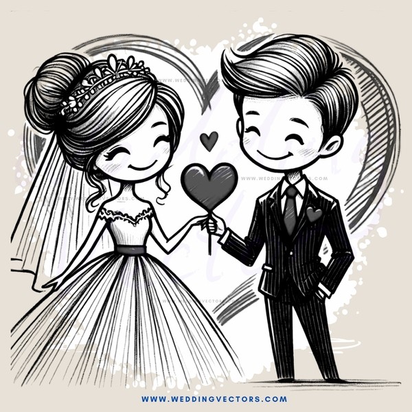 a bride and groom holding hands