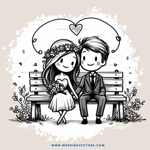 a couple sitting on a bench in love
