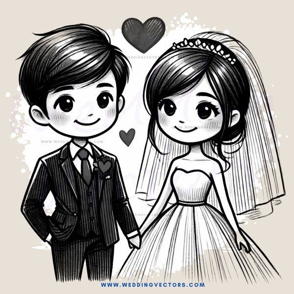 a smiling groom and bride in black and white